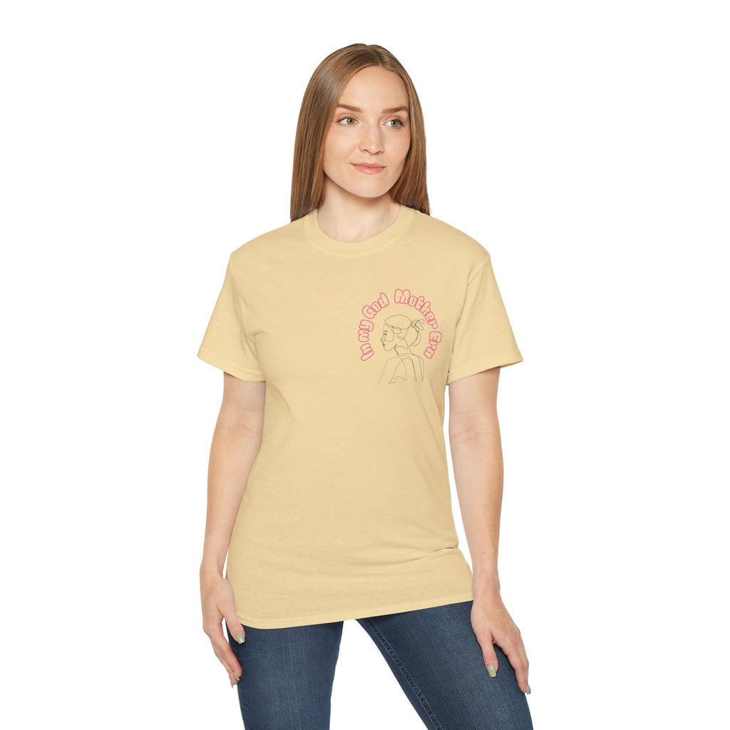 Retro Line Art 'My God Mother' Cotton Tee