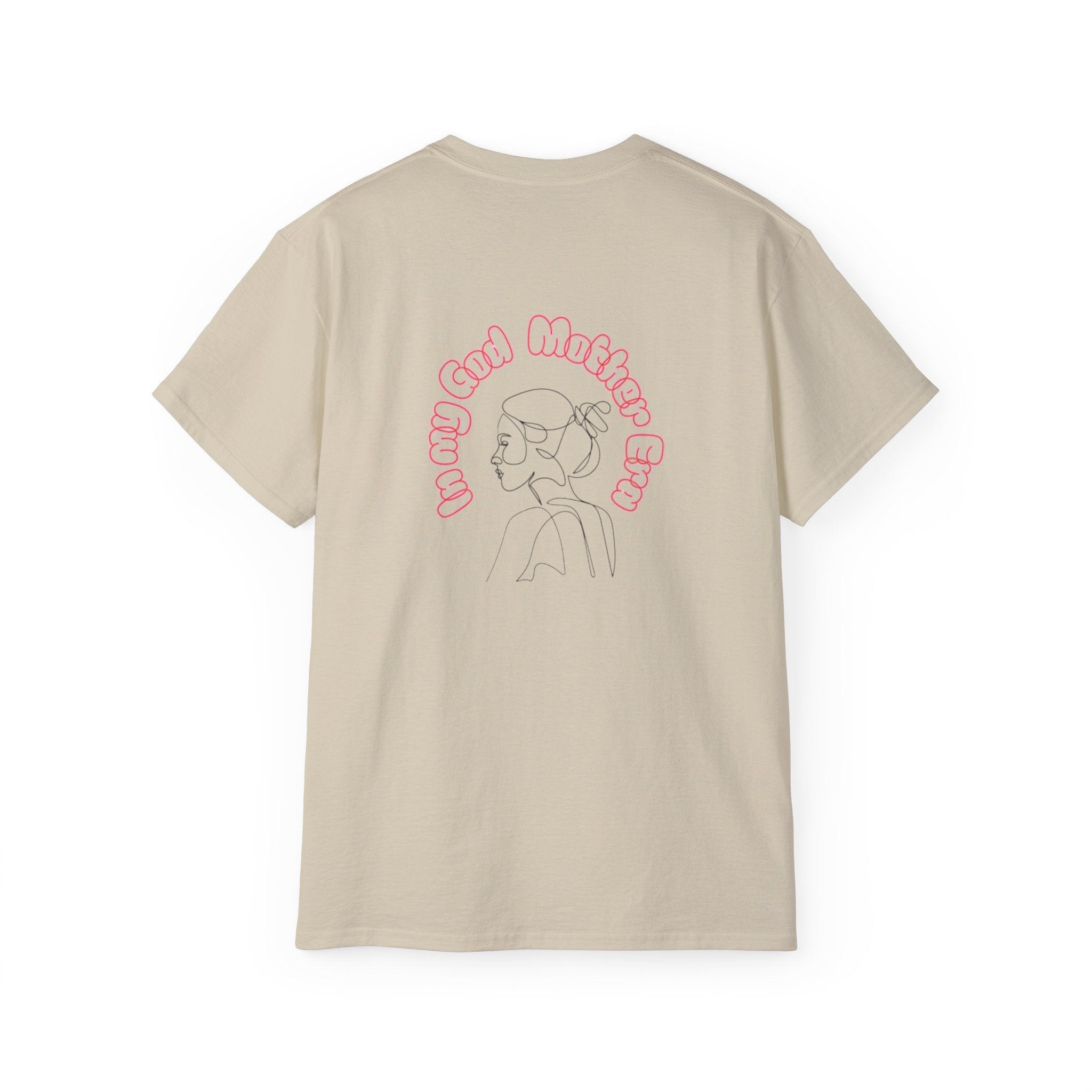Retro Line Art 'My God Mother' Cotton Tee