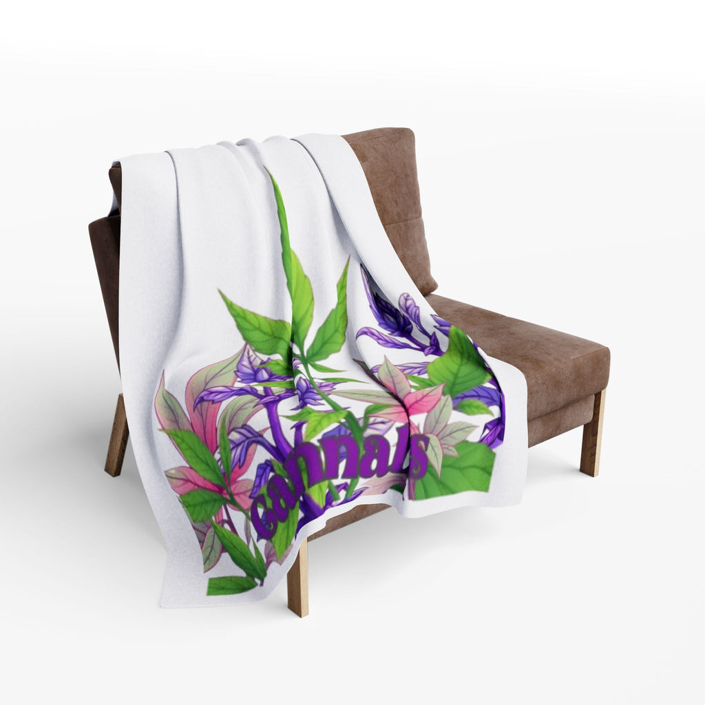 Arctic Fleece Blanket — "Patience Sponsored by Cannabis" Floral Throw