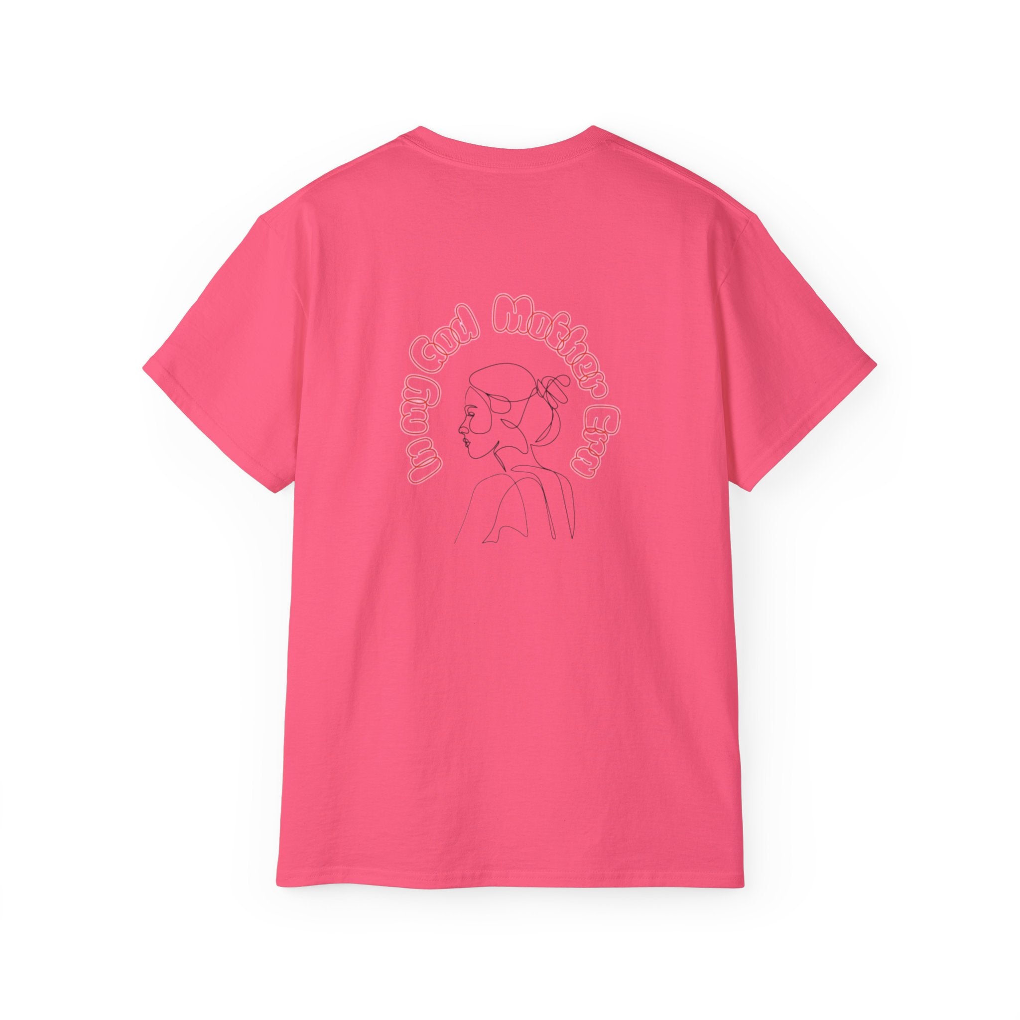 Retro Line Art 'My God Mother' Cotton Tee