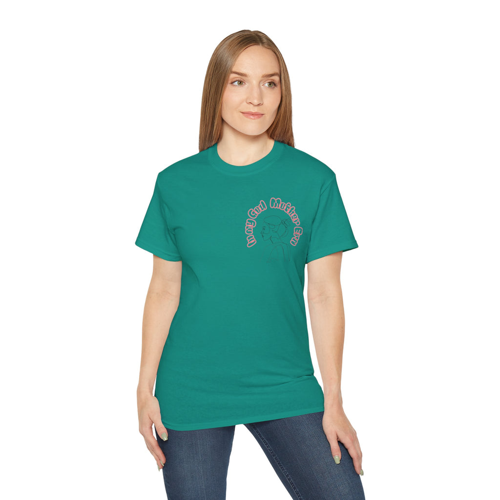 Retro Line Art 'My God Mother' Cotton Tee