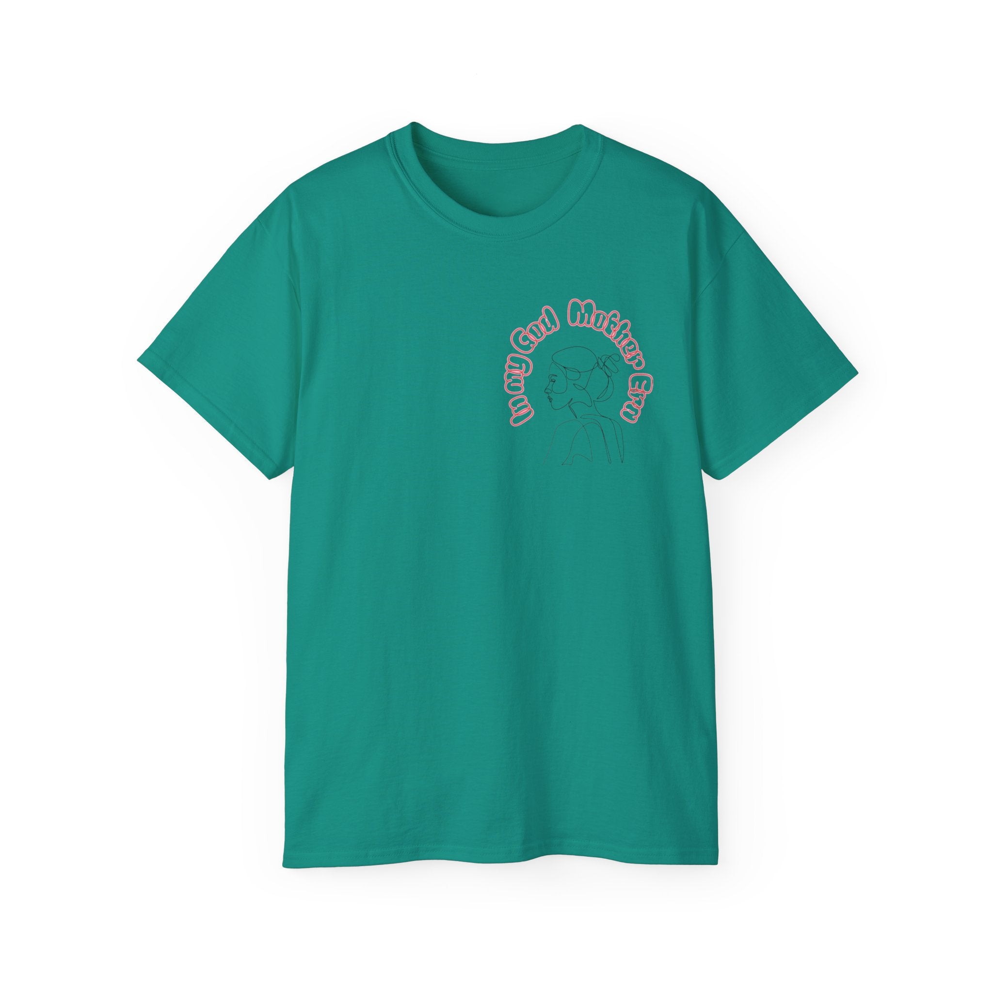 Retro Line Art 'My God Mother' Cotton Tee