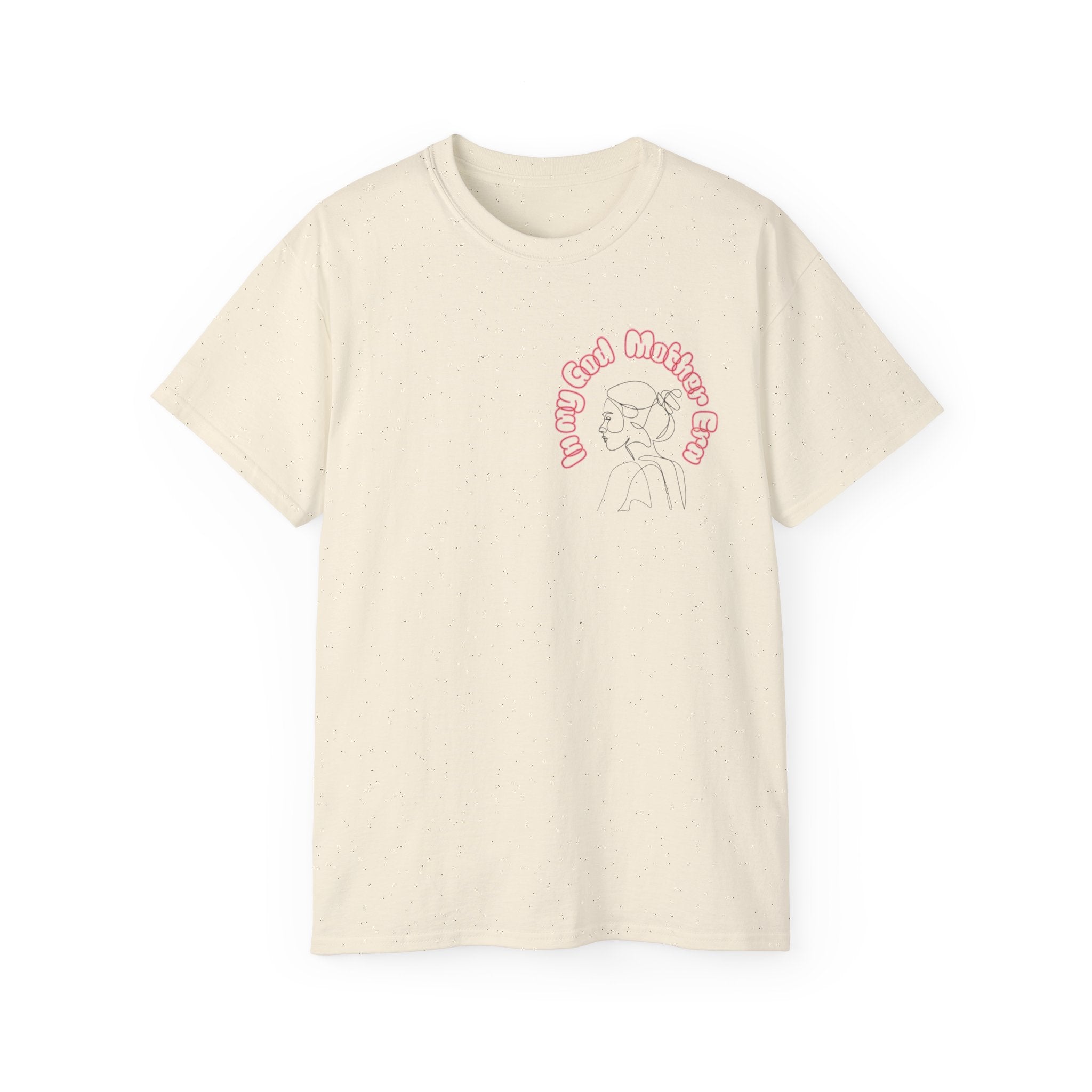 Retro Line Art 'My God Mother' Cotton Tee