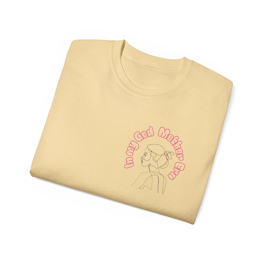 Retro Line Art 'My God Mother' Cotton Tee