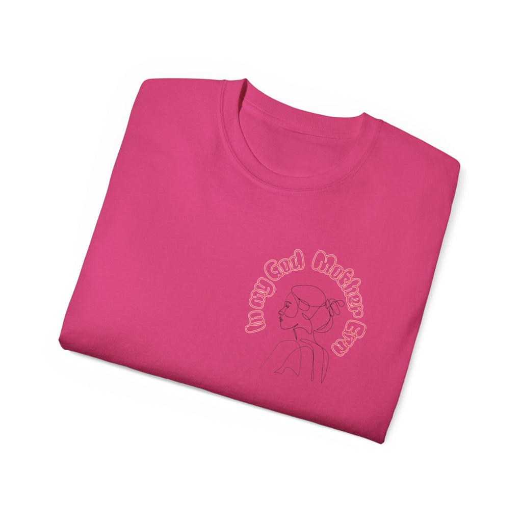 Retro Line Art 'My God Mother' Cotton Tee