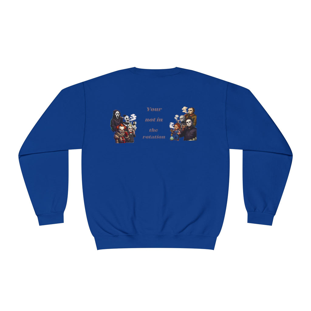 Creepy Family Portrait Sweatshirt — "You’re Not in the Rotation" Horror Crewneck