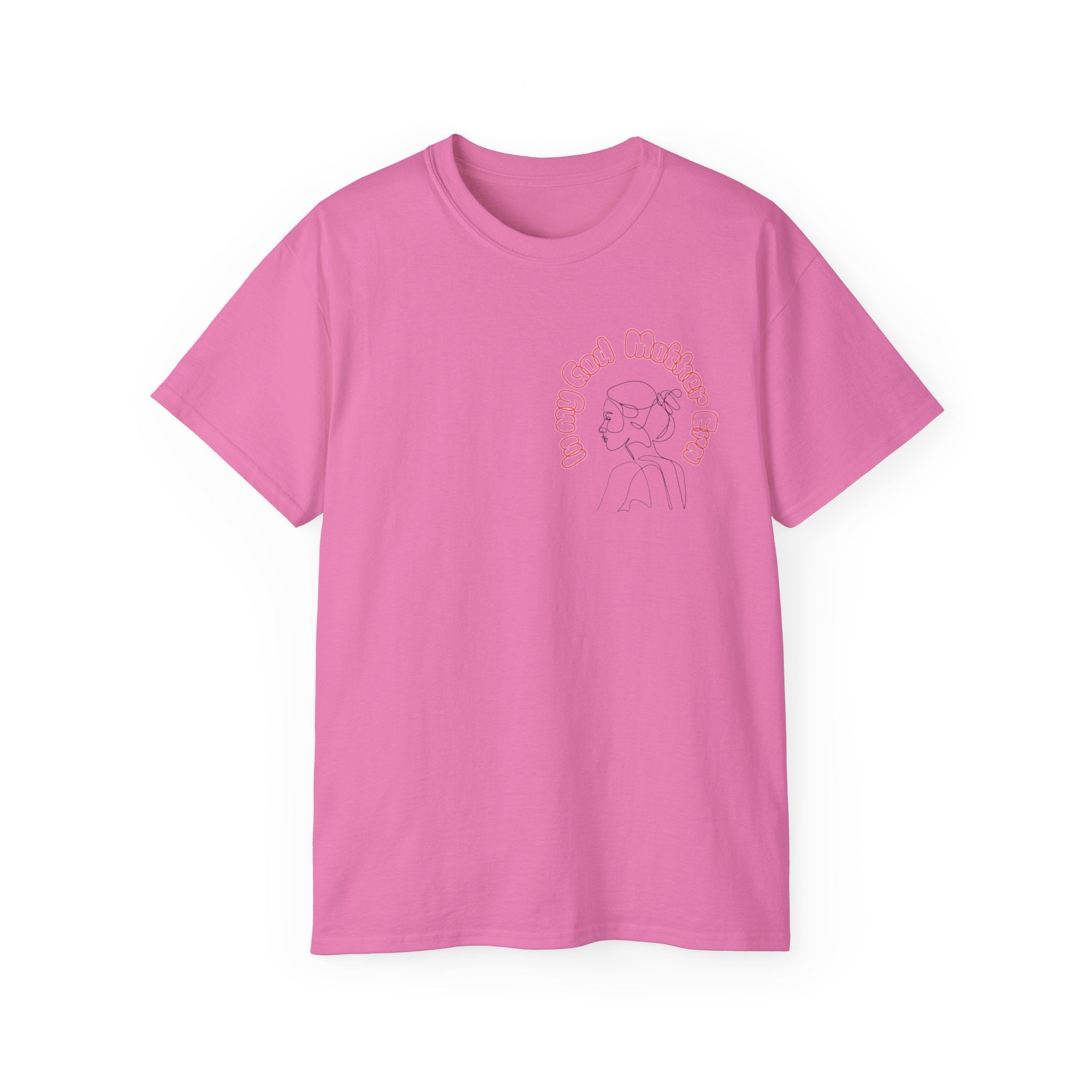 Retro Line Art 'My God Mother' Cotton Tee